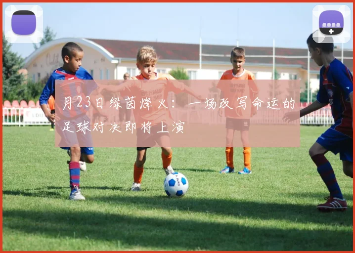 月23日绿茵烽火：一场改写命运的足球对决即将上演